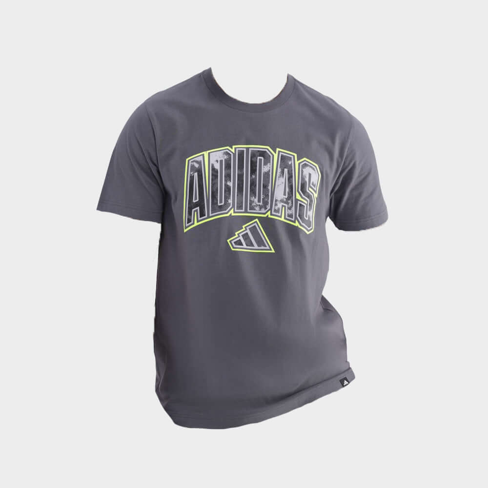 Adidas Mens Camo Script Tee Grey