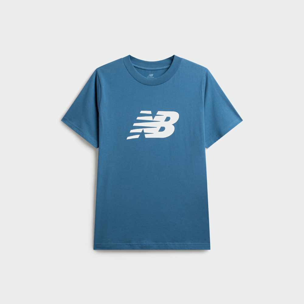New Balance Mens Sport Jersey Logo T-Shirt Blue