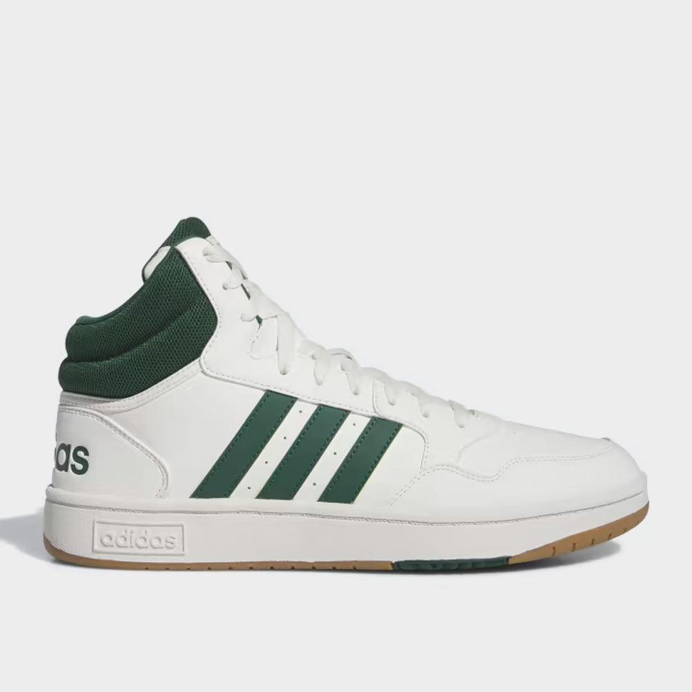 Adidas Mens Hoops 3.0 Mid Sneaker White Green 173836 White Tekkie Town