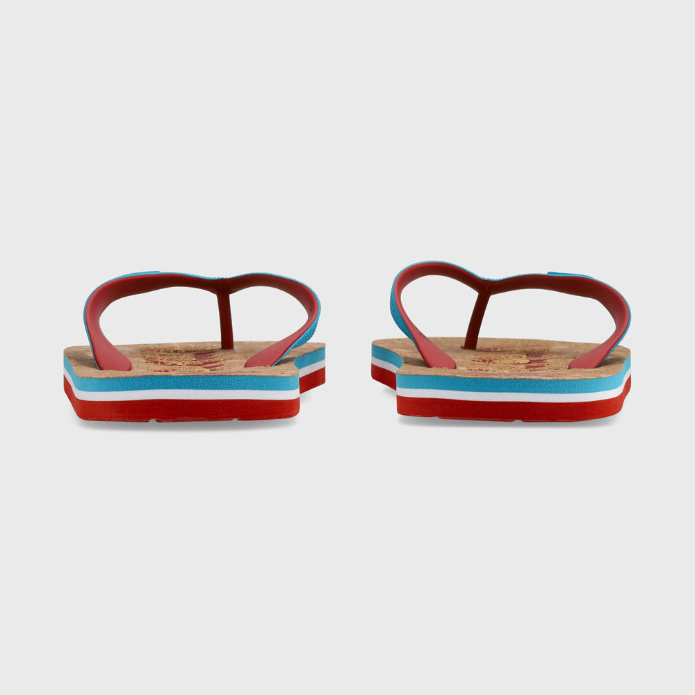 Linear Cork Thong _ 180041 _ Blue