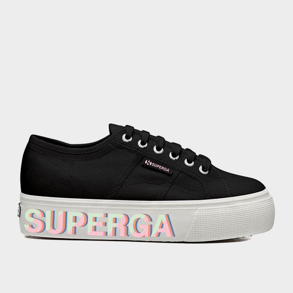 Superga 2790 Linea Platform Sneaker Black Factory Sale