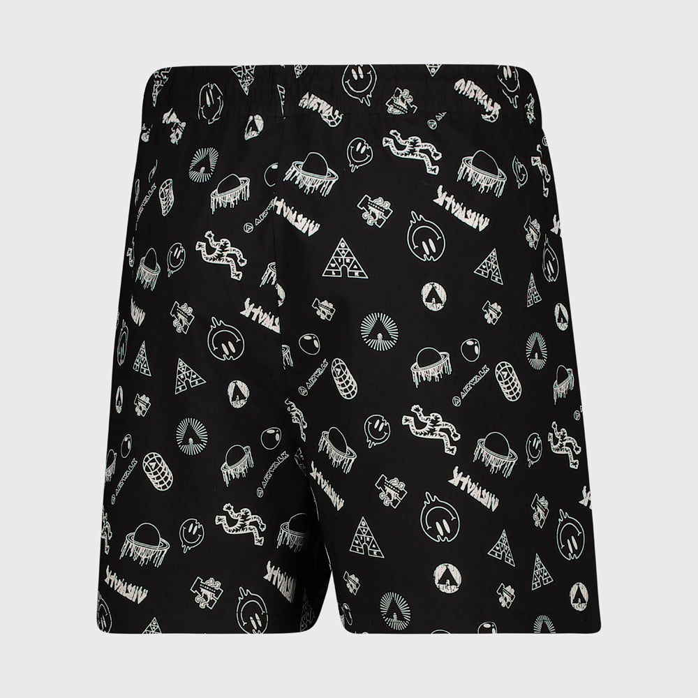 Airwalk Mens Grind Aop Shorts Black