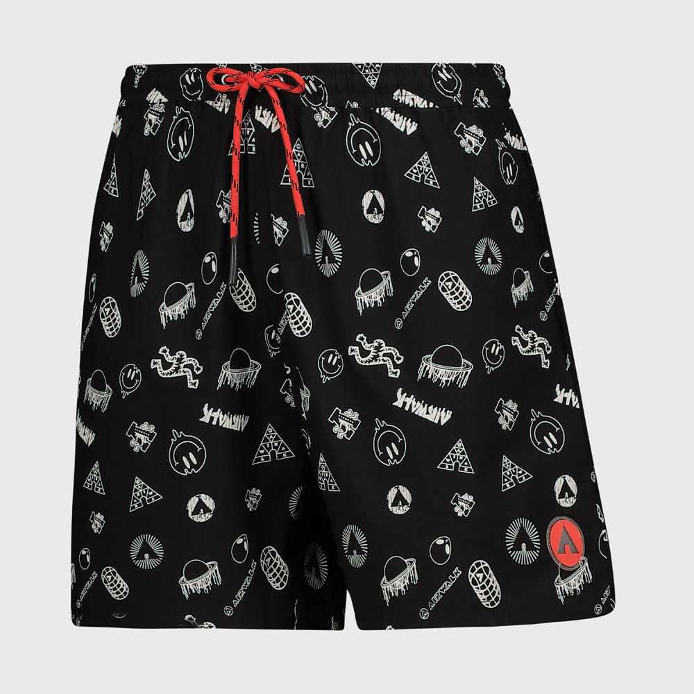 Airwalk Mens Grind Aop Shorts Black
