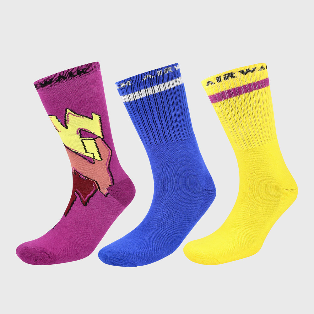 Airwalk 3 Pack Branded Crew Sock Multi