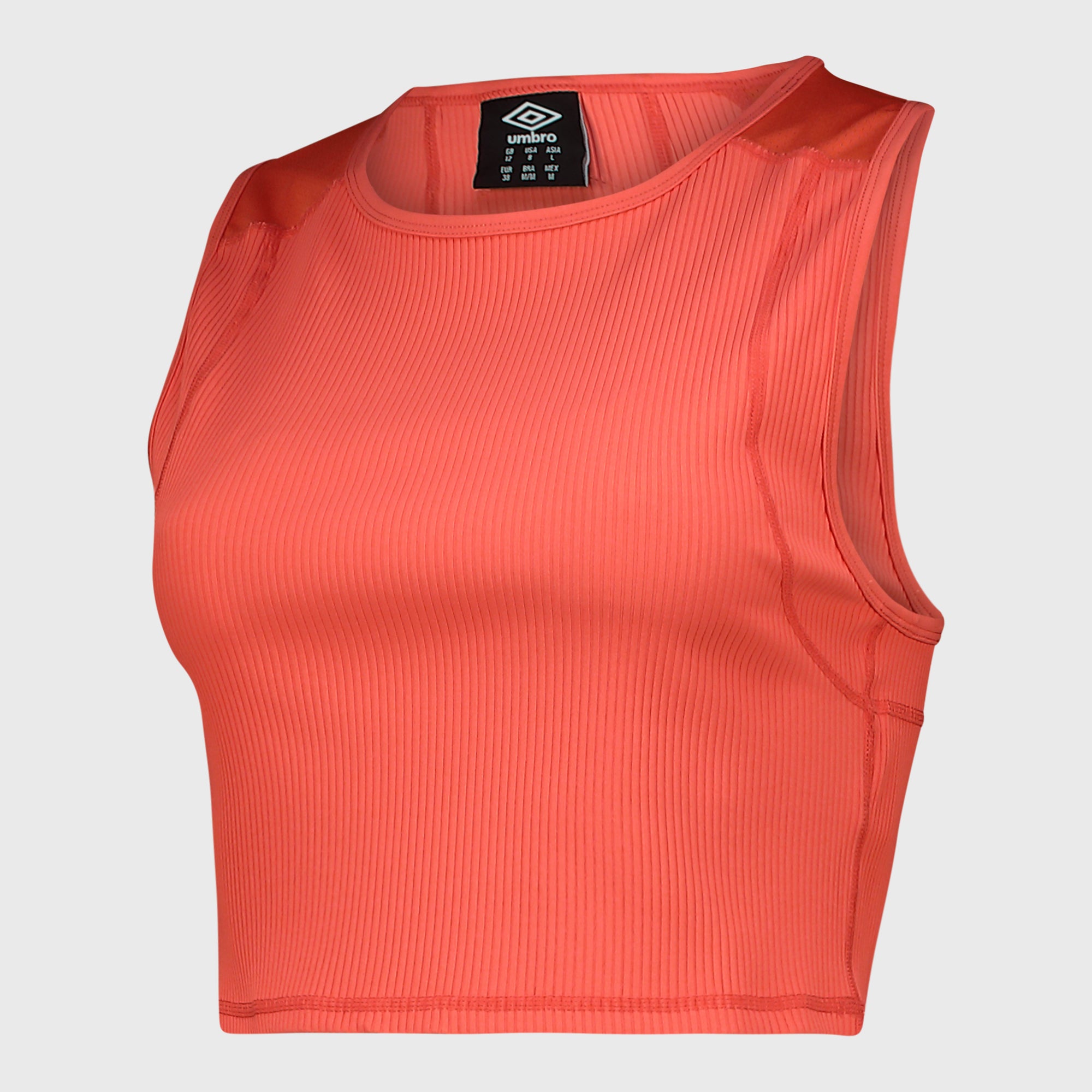 Umbro Womens Pro Training Ribbed Crop Top Orange _ 181279 _