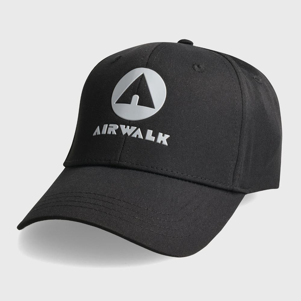 Airwalk Unisex Bold Logo Peak Cap Black 181519 Black Tekkie Town