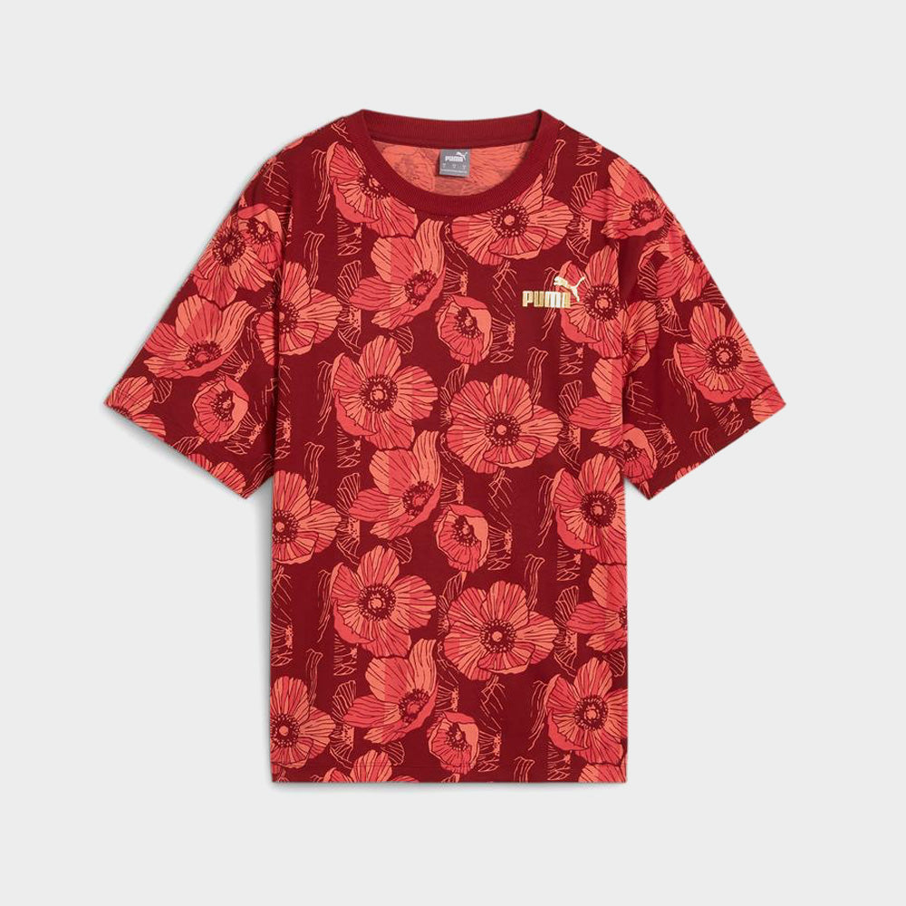 Puma Womens Essentials Class Act Aop Tee Red/Multi _ 182029 _ Red