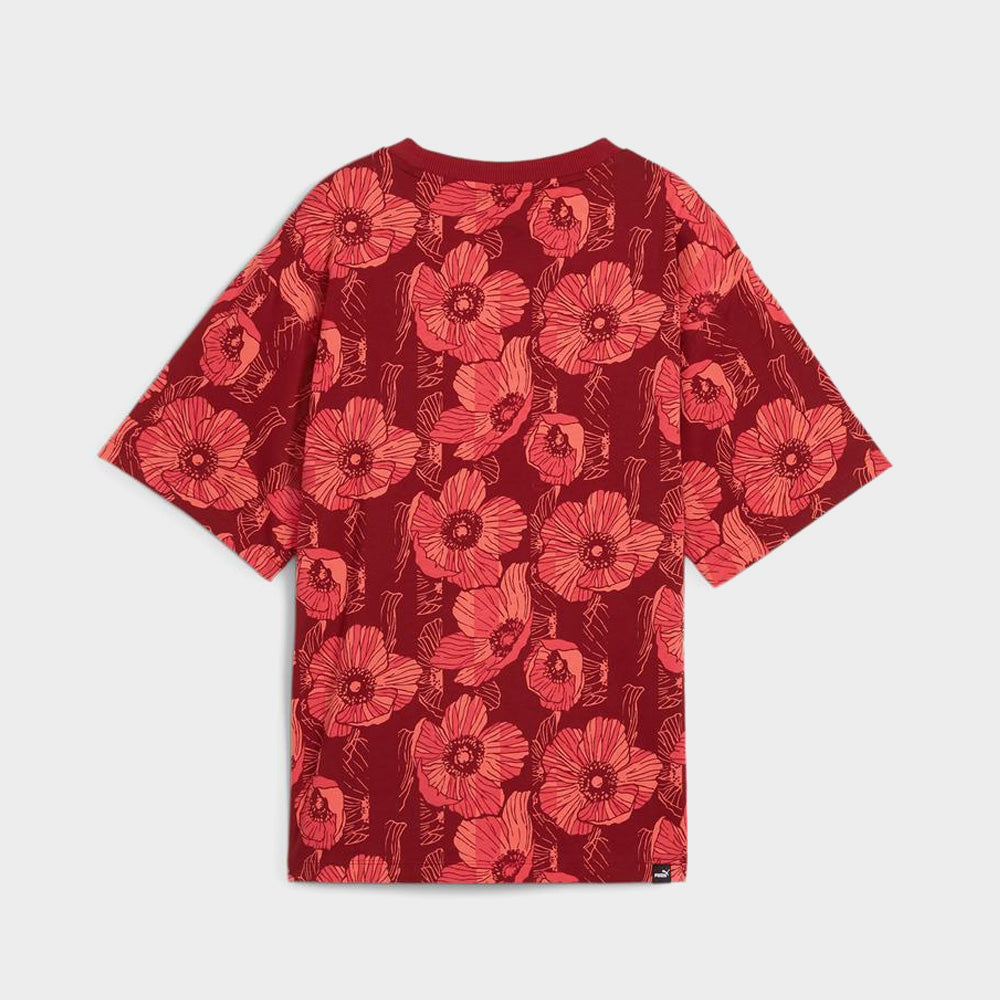 Puma Womens Essentials Class Act Aop Tee Red/Multi _ 182029 _ Red