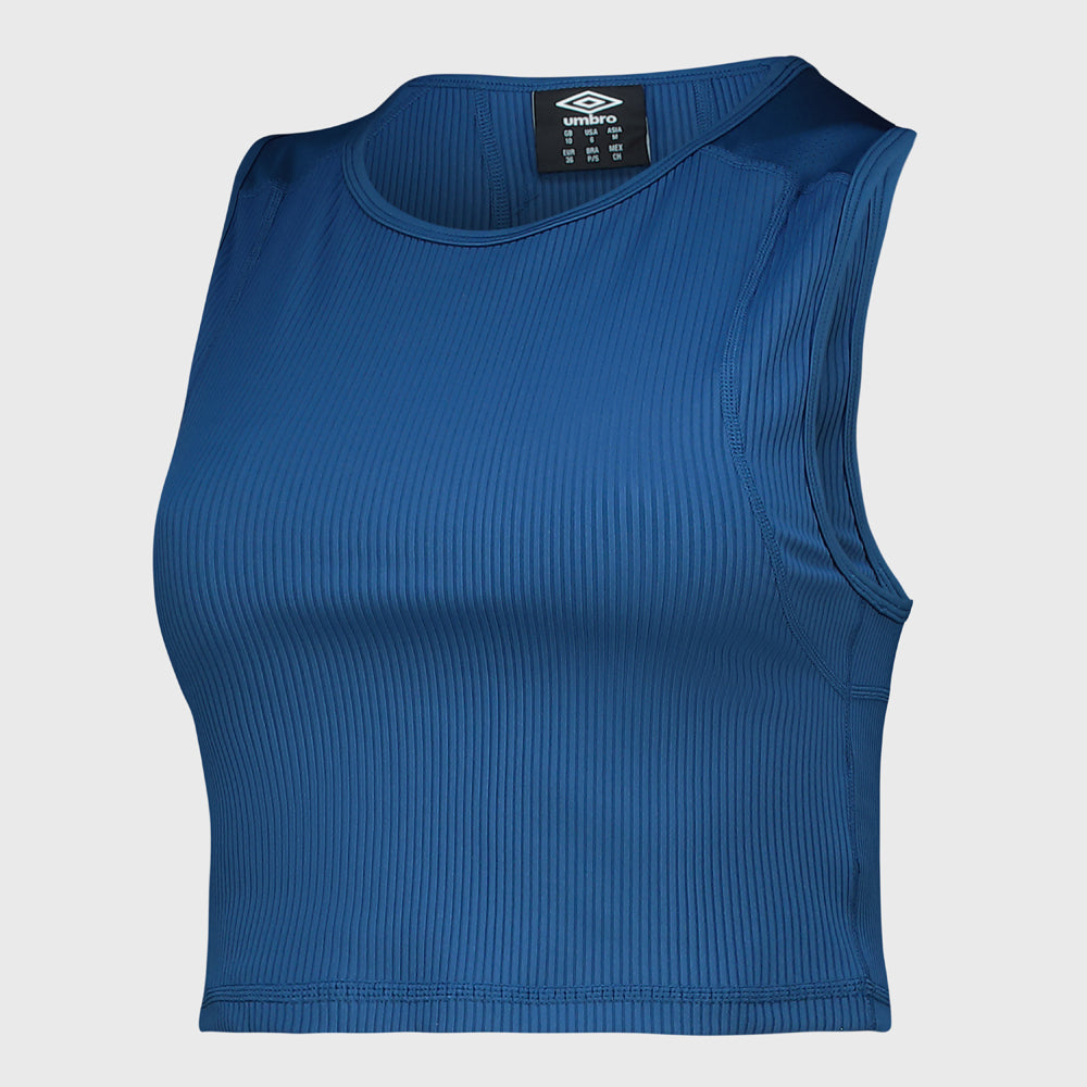 Umbro Womens Pro Training Ribbed Crop Top Blue _ 182176 _ Blue