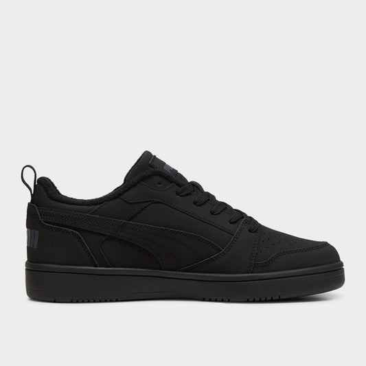 PUMA MENS REBOUND V6 LOW NUBUCK SNEAKERS BLACK