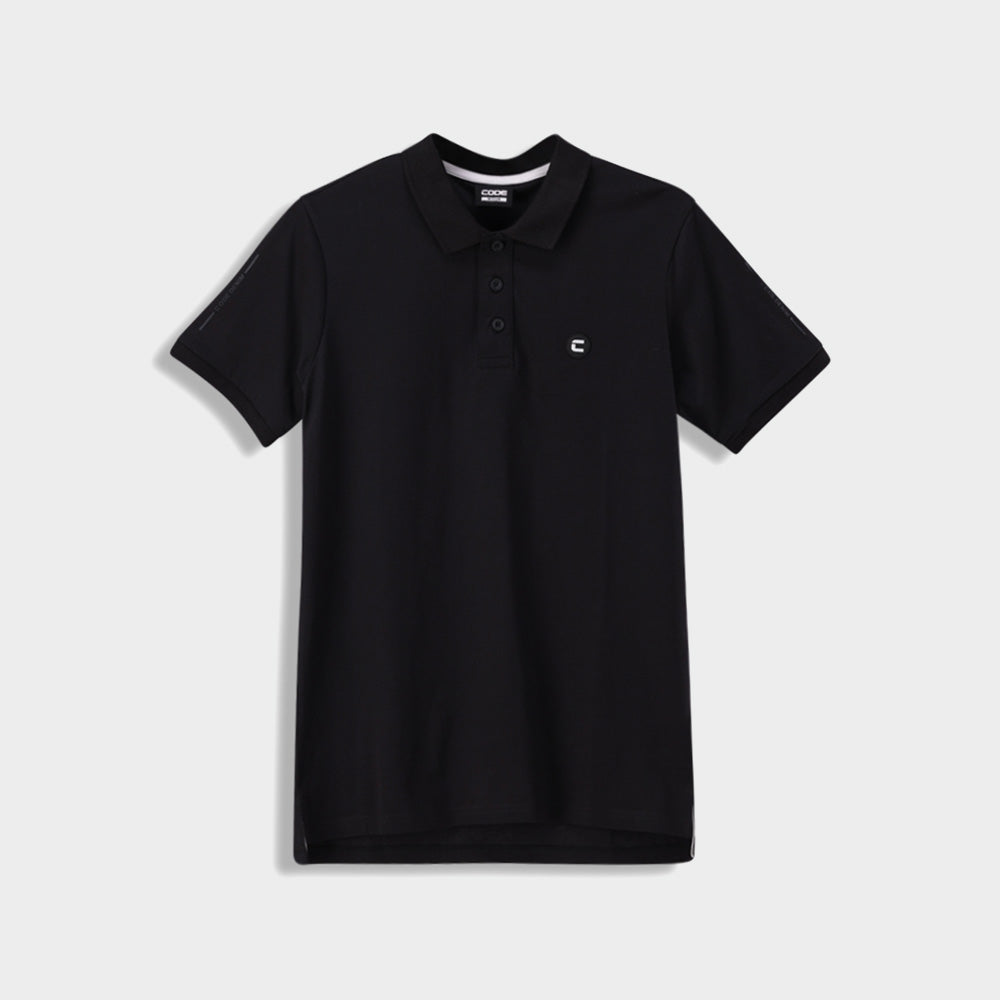 Code Mens The Knit Golfer Shirt Black/White _ 182611 _ Black