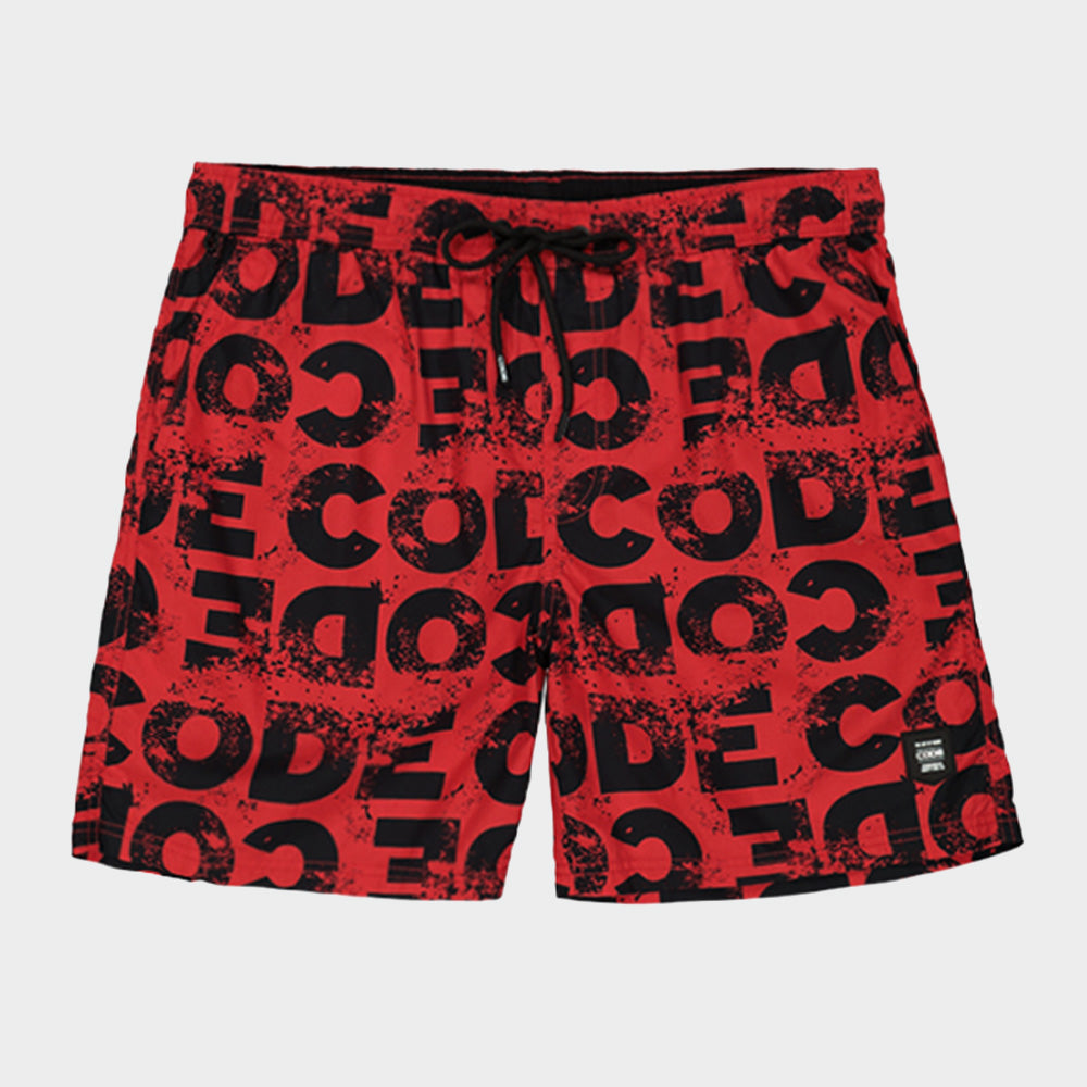 Code Mens AOP Graphic Pool Short Red/Black _ 182622 _ Red