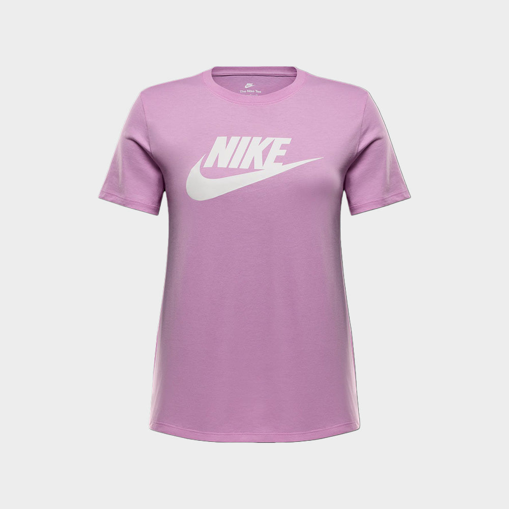 Nike Womens Nike Sportswear Club SS Icon Futura Tee Pink White 18275 Tekkie Town