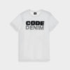 Code Mens Graphic Diagonal Stripes Tee White
