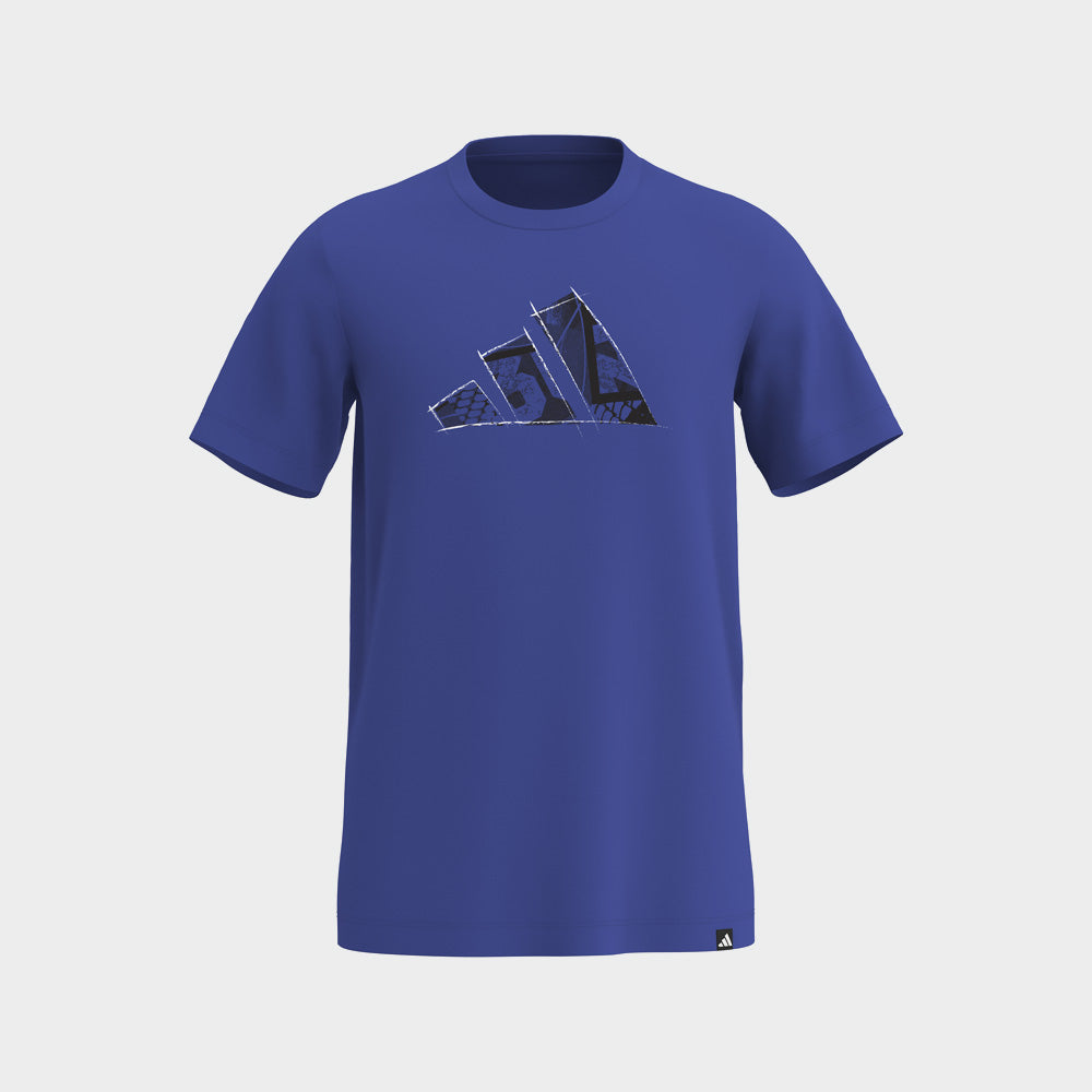 Adidas Mens Logo Graphic Tee Blue