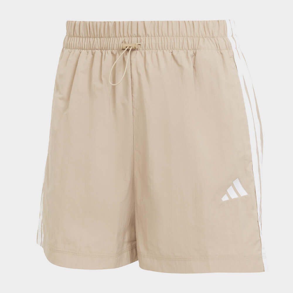 Adidas Womens 3 Strips Shorts Beige