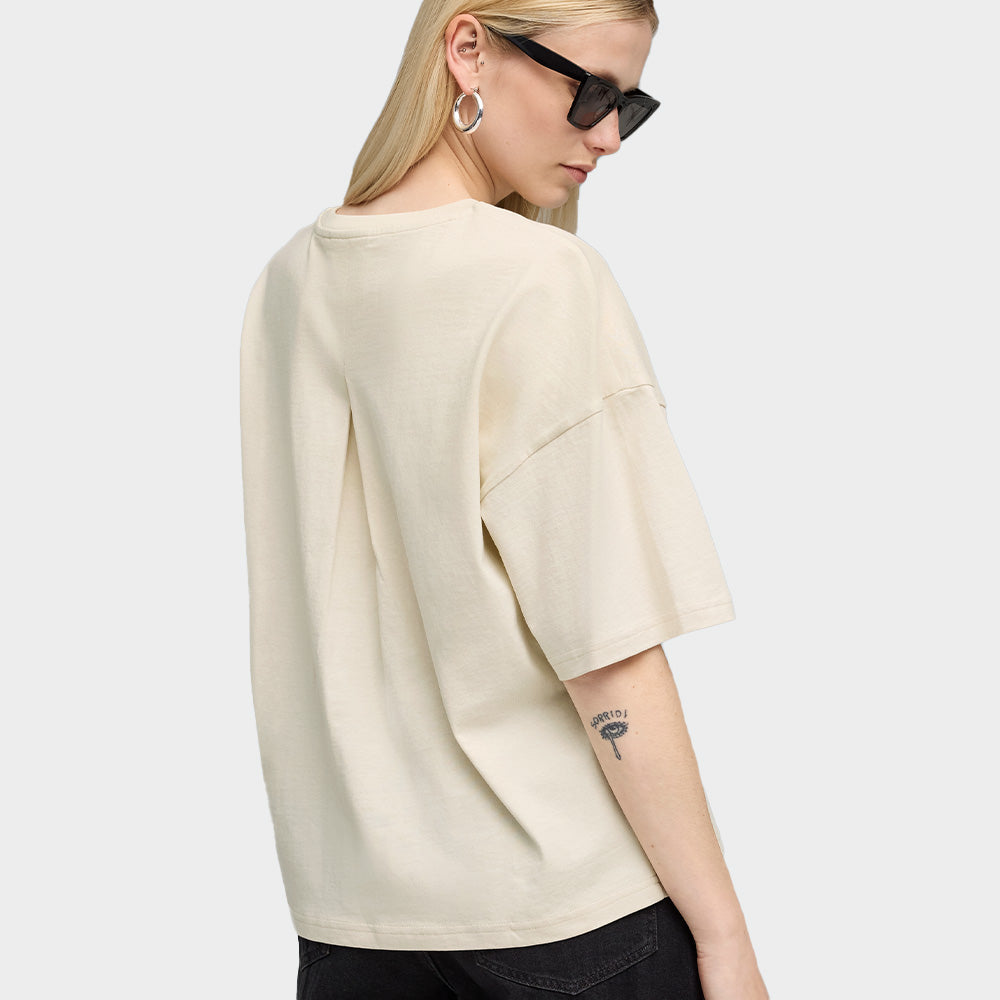 Puma Womens Her Oversized Tee Beige