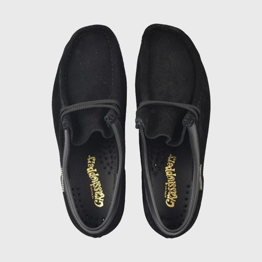 GRASSHOPPER MENS Suede SofTee Moccasins BLACK