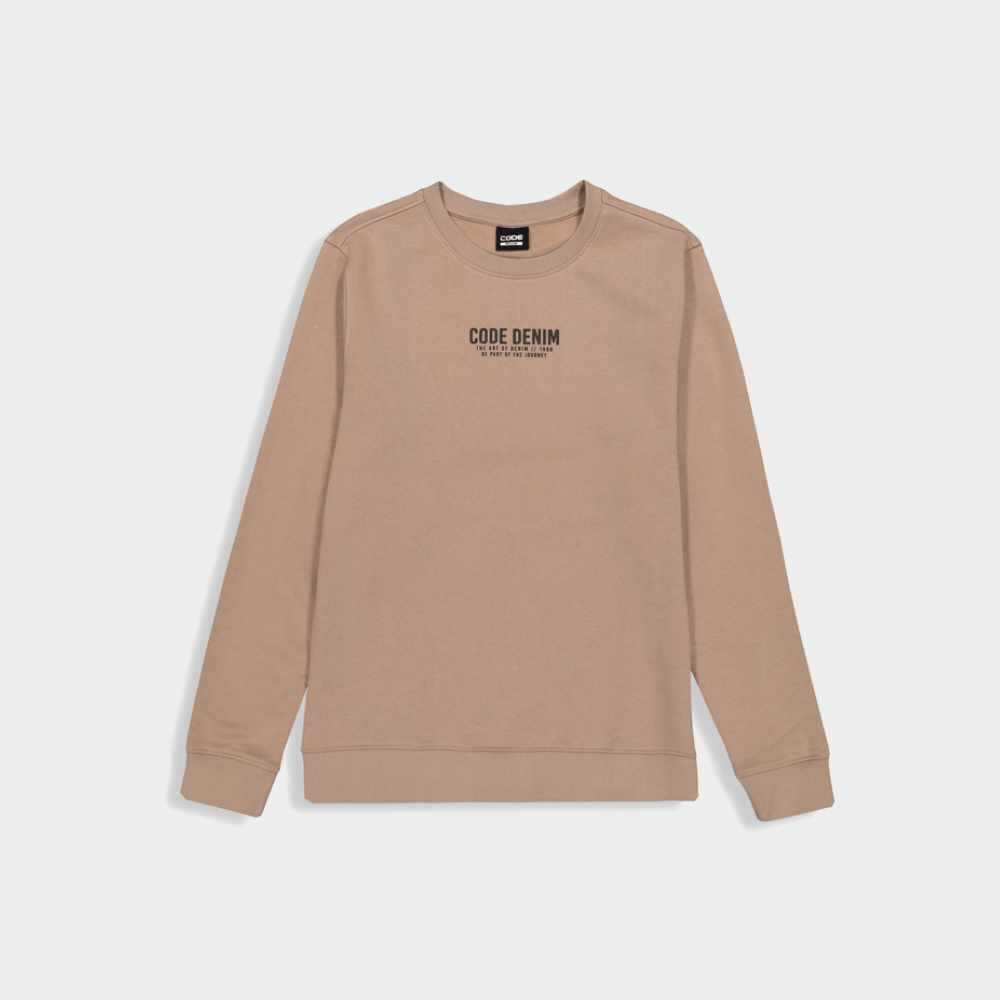 Code Mens Crew Sweat Top Brown