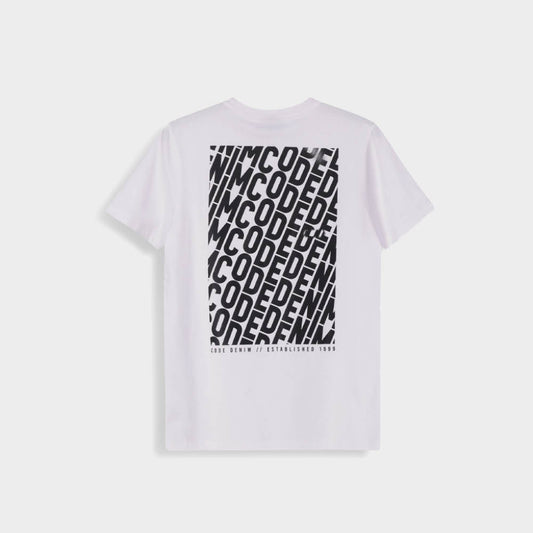 Code Mens Distressed Script Graphic Tee Blue