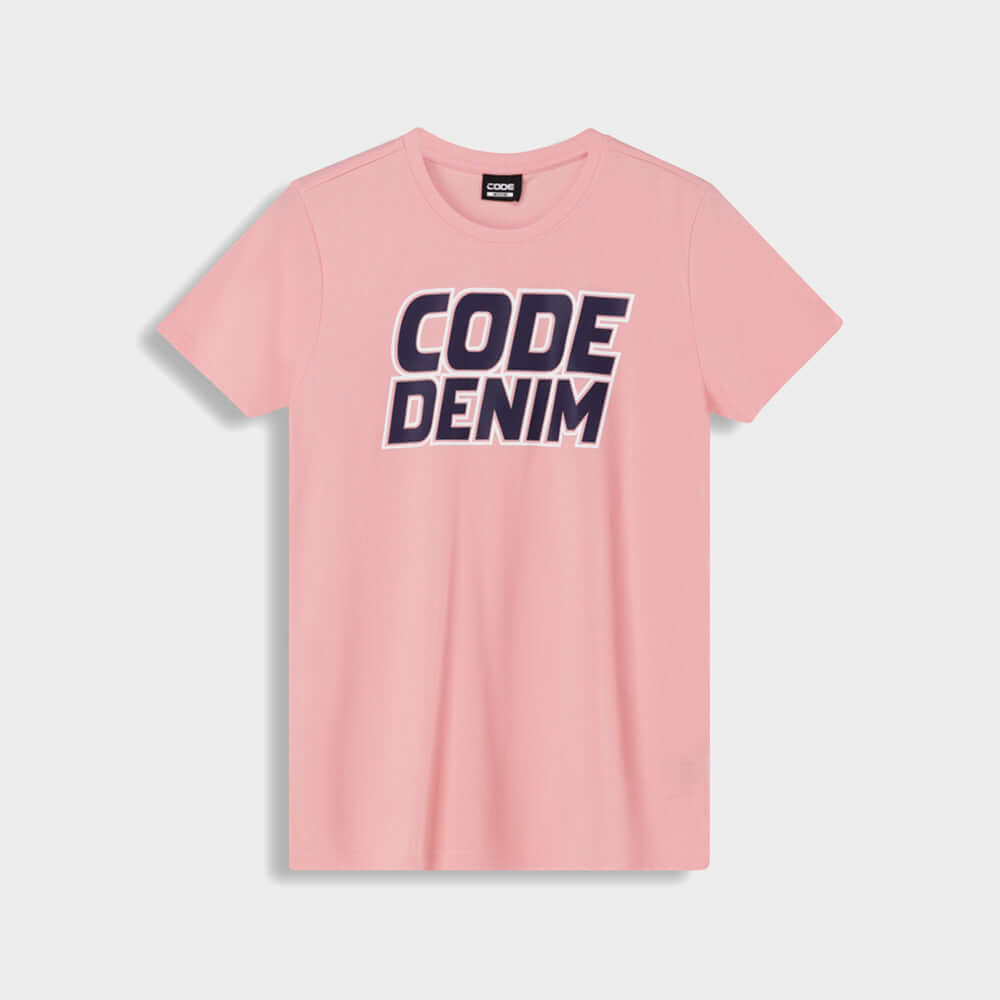 Code Mens Demin Bold Graphic Tee Pink