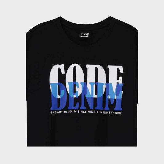 CODE MENS M Serif Overlap Graphic Tee BLACK