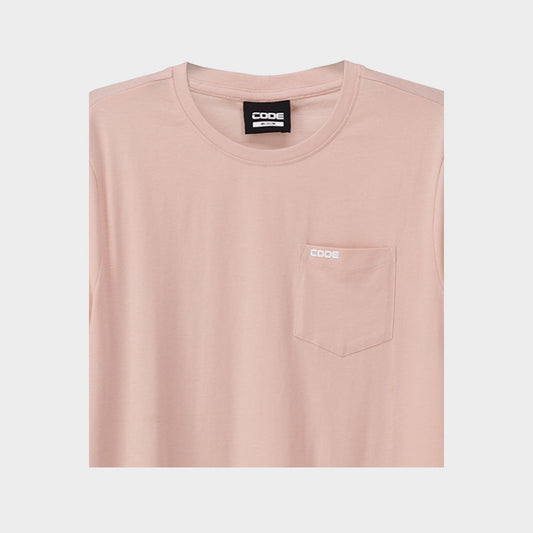 Code Mens Rib Crew Pocket Tee Pink