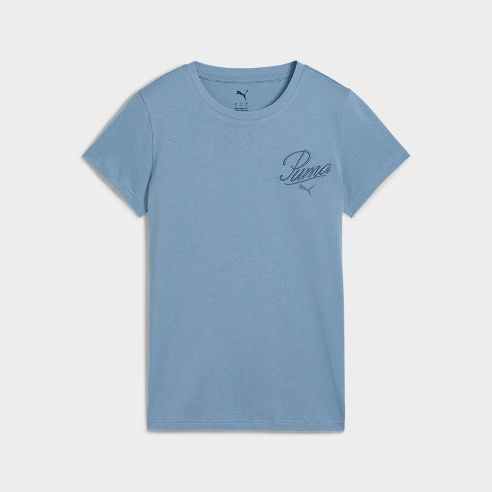 Puma Womens Essential Script Tee Blue