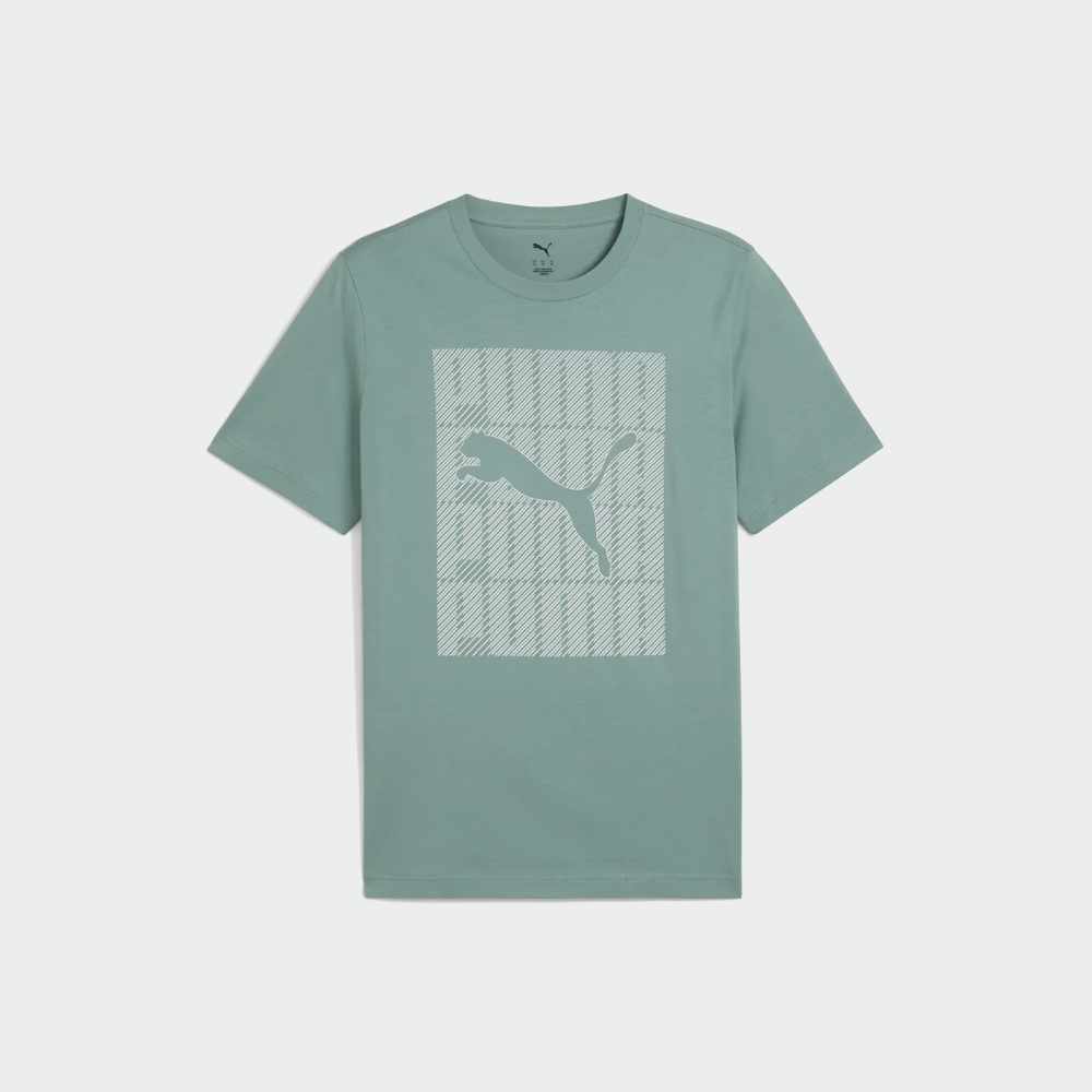 Puma Mens Graphic Wording Tee Green