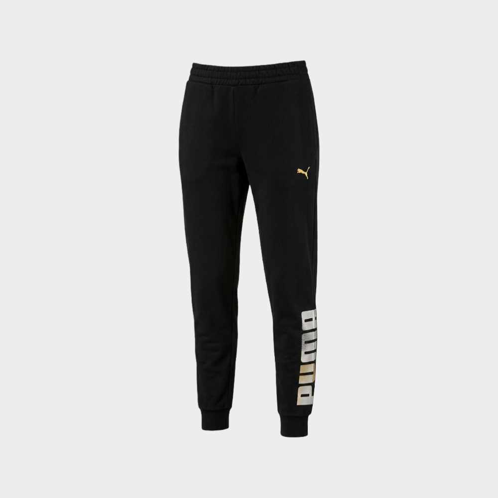 Puma Womens Essential Logo Metallic Track Pants Black