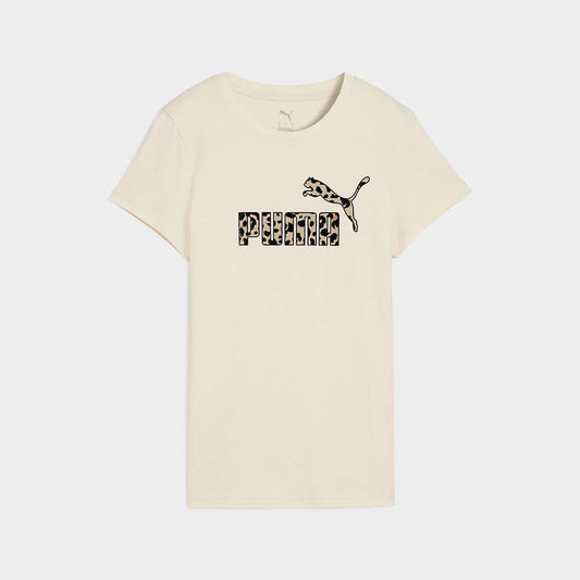 Puma Womens Essential Graphic Animal Tees Beige