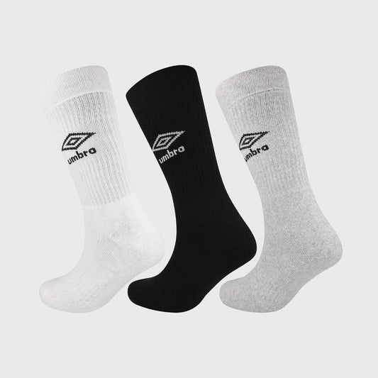 UMBRO 3 Pack Diamond Crew Socks WHITE