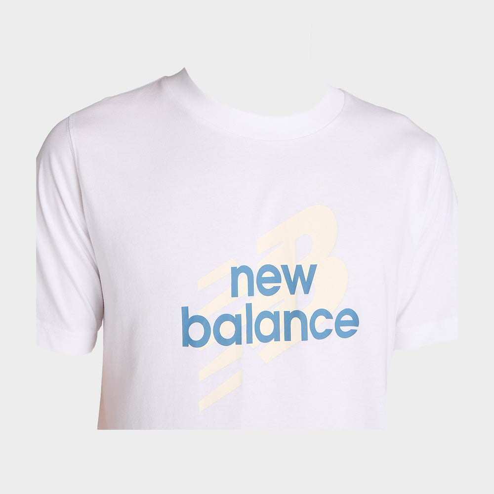 New Balance Mens Sport Angular Logo Tee White