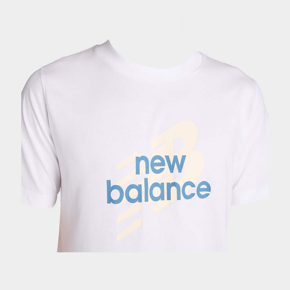 New Balance Mens Sport Angular Logo Tee White