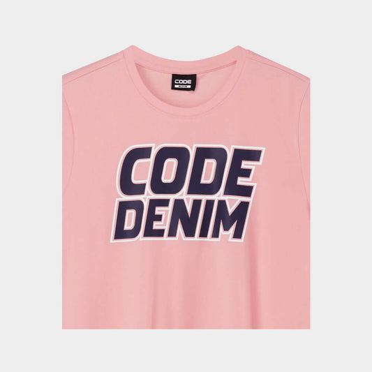 Code Mens Demin Bold Graphic Tee Pink