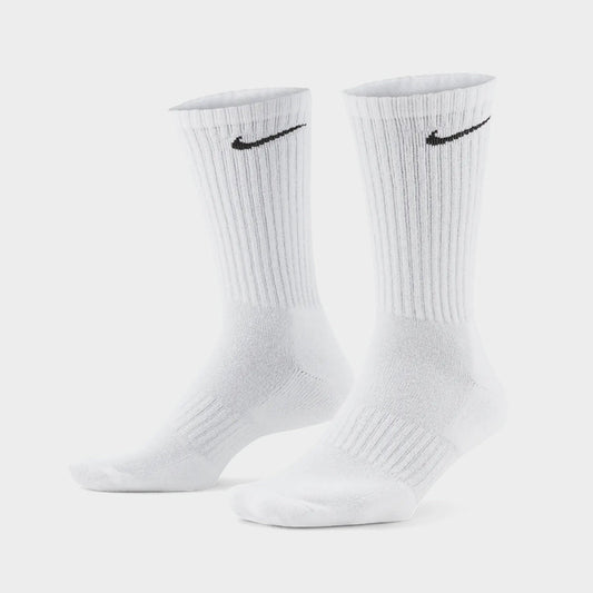 Nike UNISEX 3 Pack Everyday Cushioned Calf Socks White