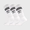 Umbro 3 Pack Stripe Crew Socks White
