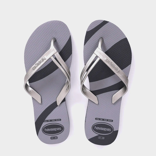Havaianas Womens Elegance Print Thong Sandals Grey