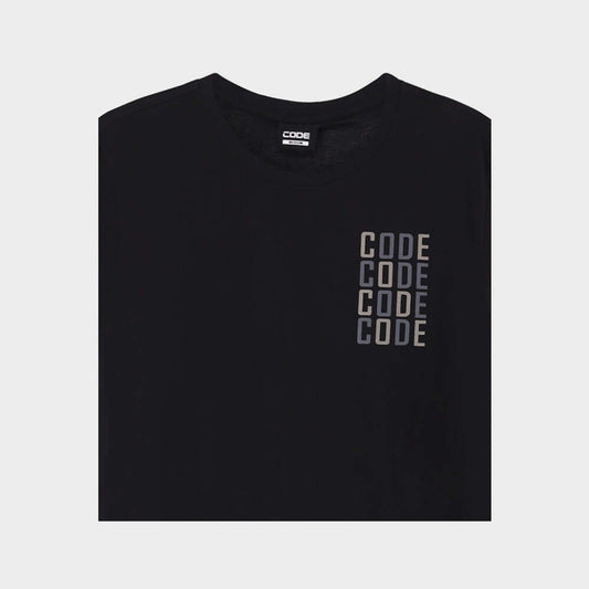 CODE MENS Foil Repeat Graphic Tee BLACK