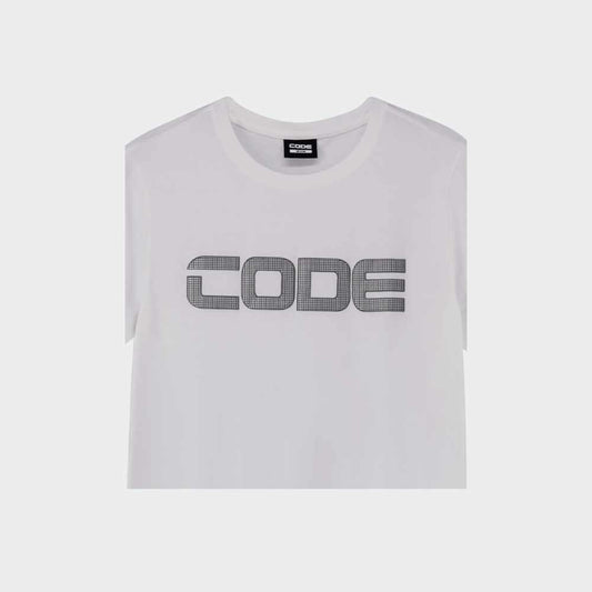 CODE MENS Foil Grid Puff Graphic Tee WHITE