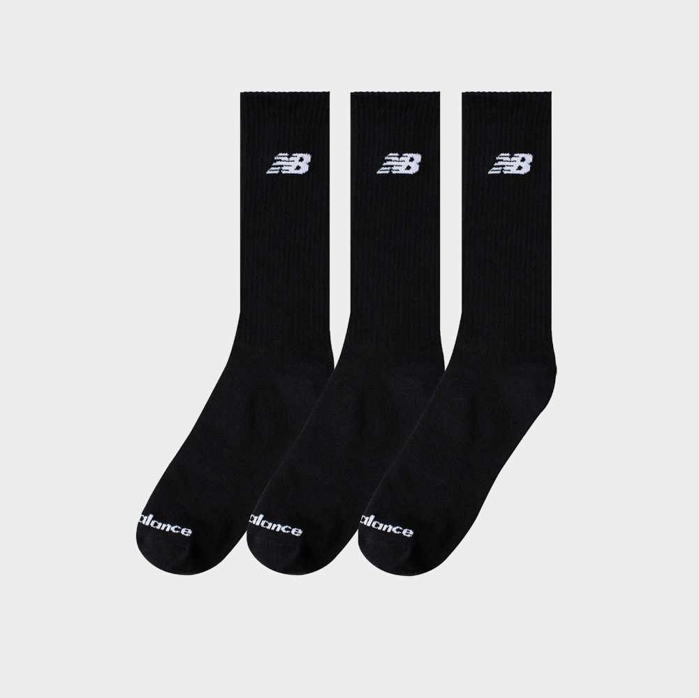 New Balance 3-Pack Lightweight Crew Socks Black