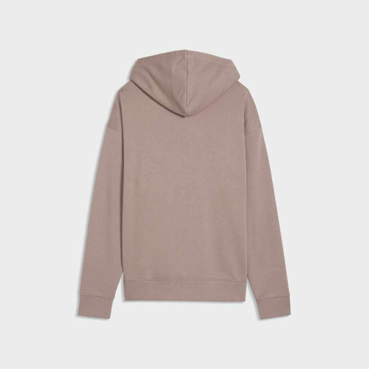 Puma Womens Essential Script Comfort Hoodie Brown