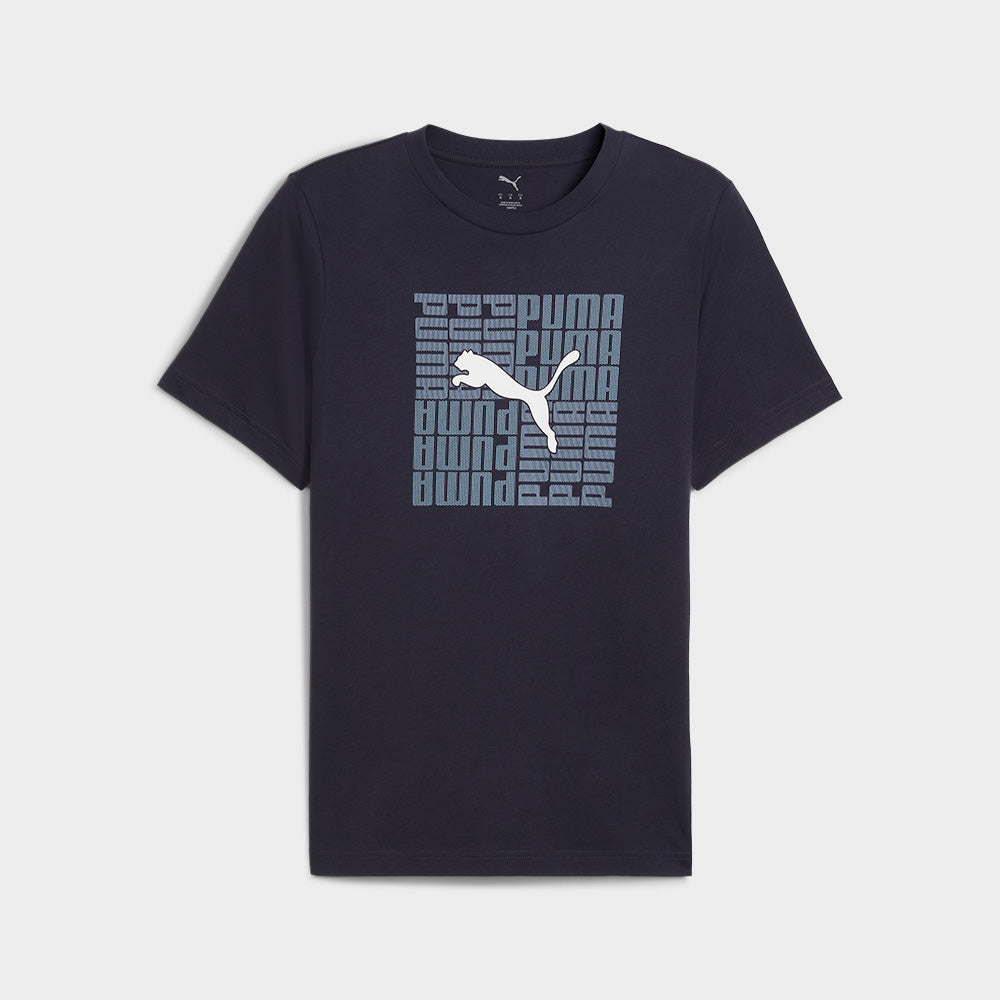 Puma Mens Graphic Box Tee Navy