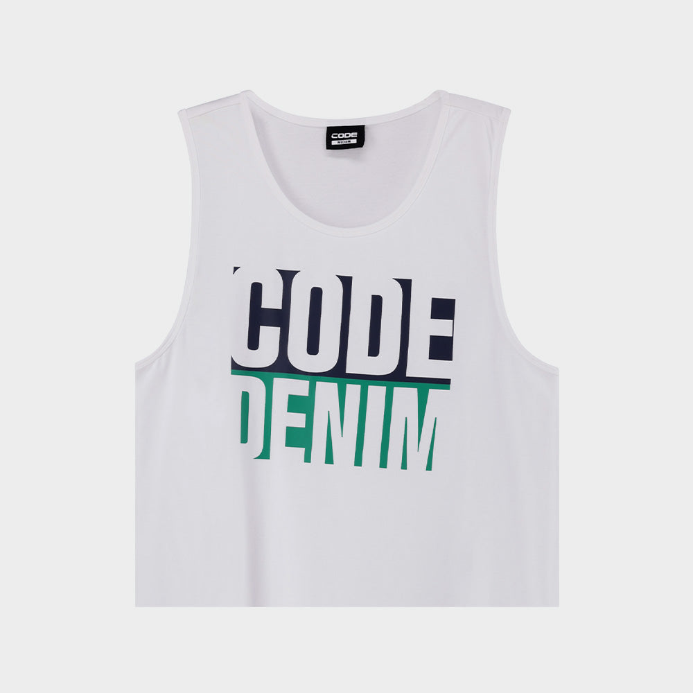 Code Mens Graphic Vest White