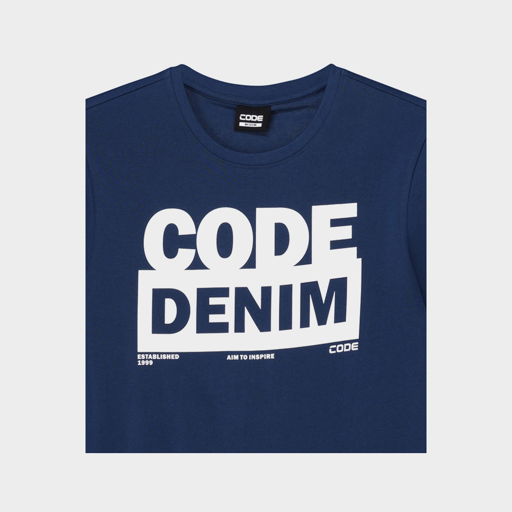 Code Mens Pigment Fill And Blank Tee Blue