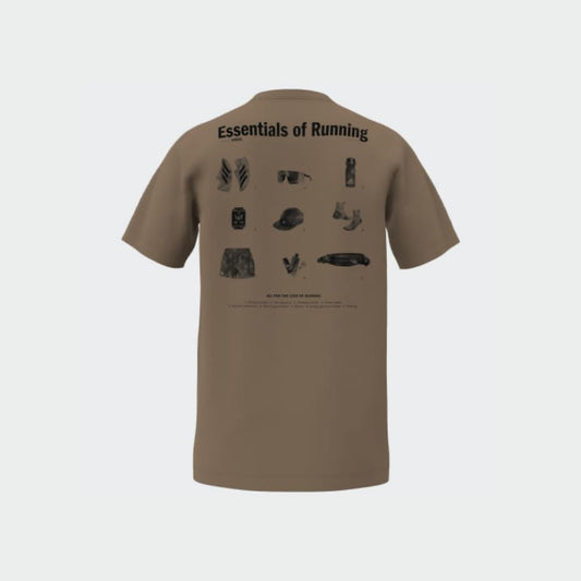 Adidas Mens Run Essential Tee Brown