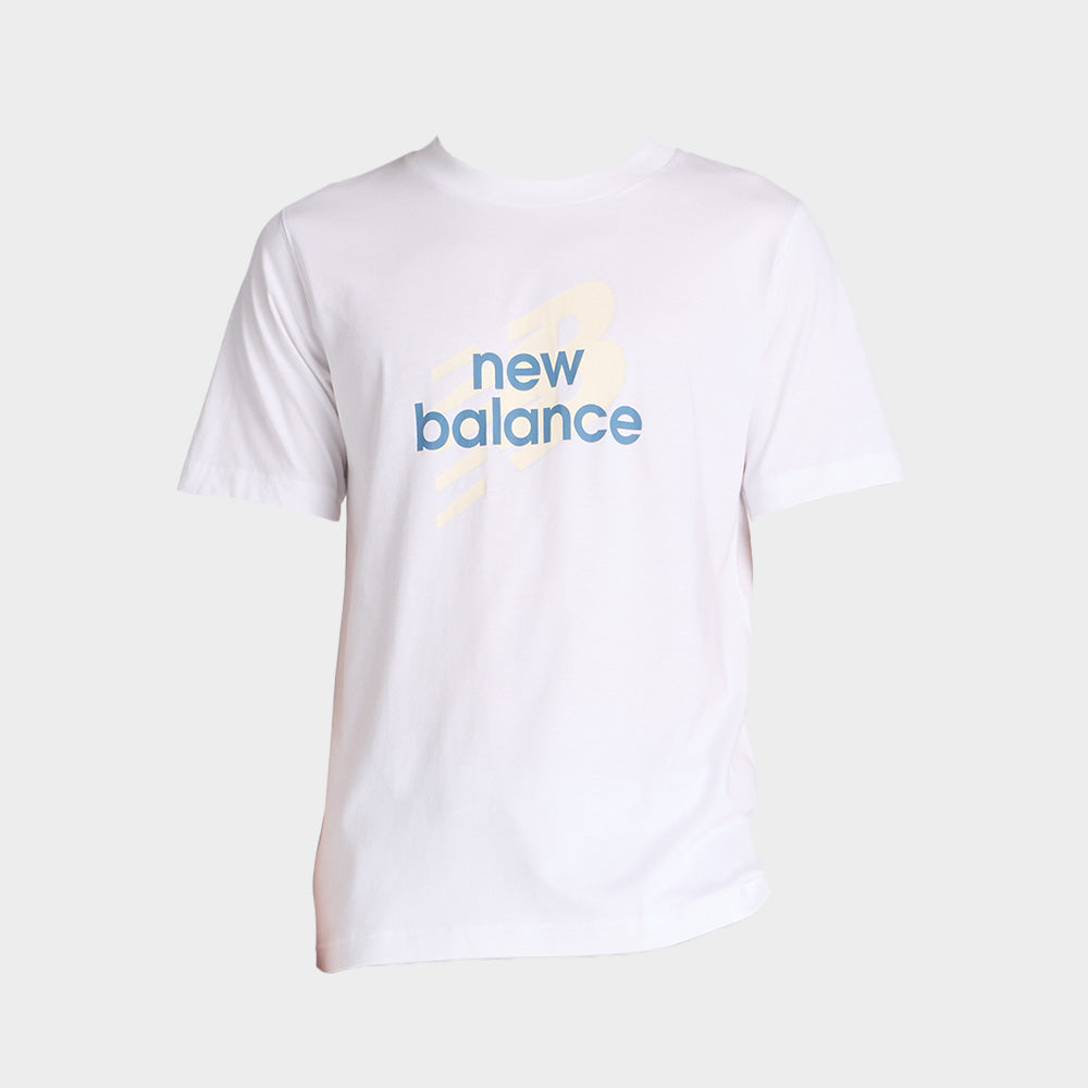 New Balance Mens Sport Angular Logo Tee White