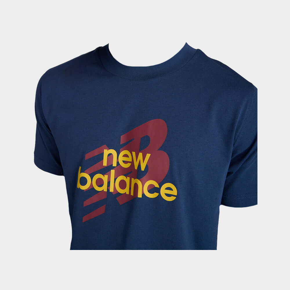 New Balance Mens Sport Angular Logo Tee Blue