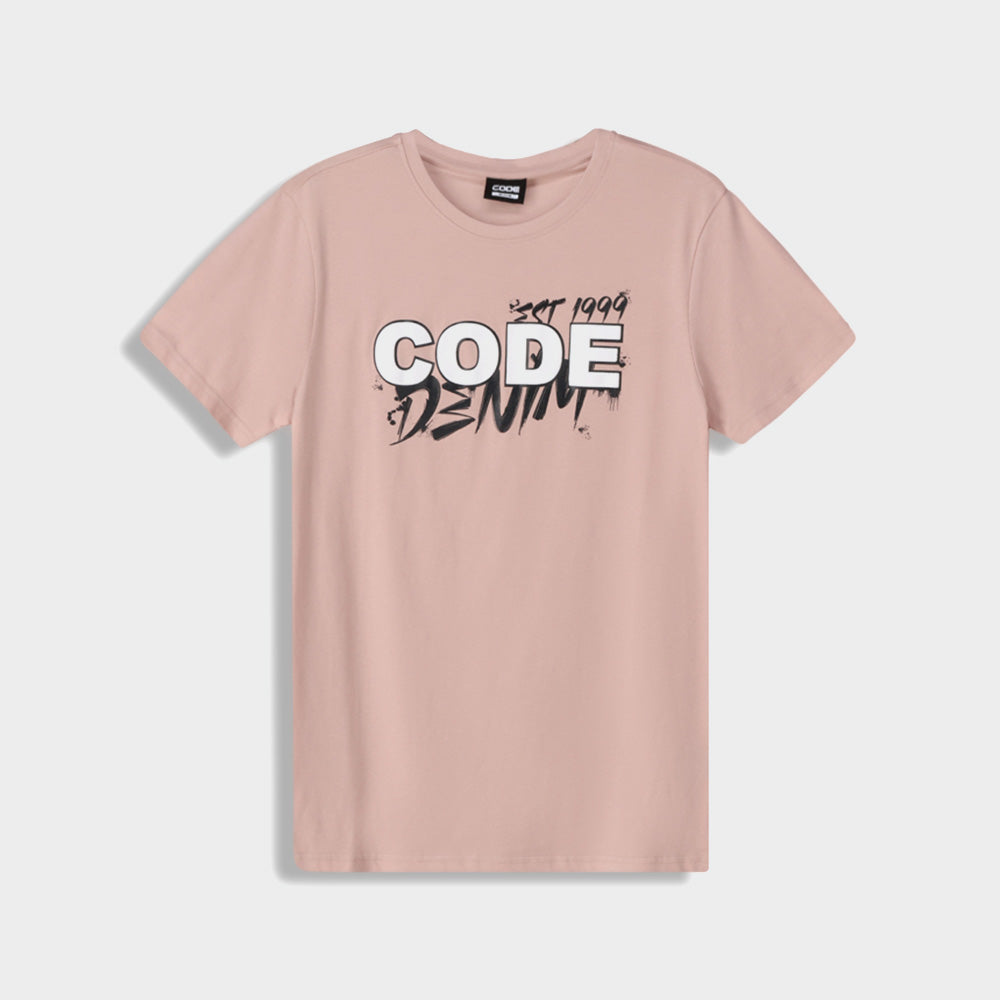 Code Mens Spray Paint Tee Pink