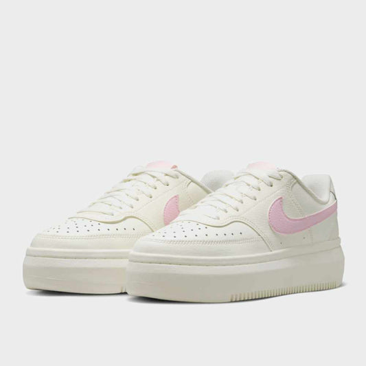 NIKE WOMENS Court Vision Alta Sneakers BEIGE
